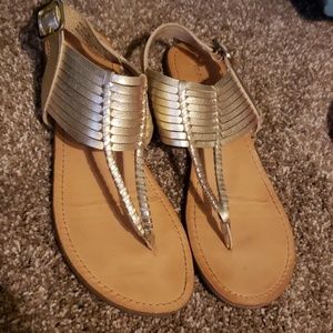 Gold Madden Girl Strap Sandals